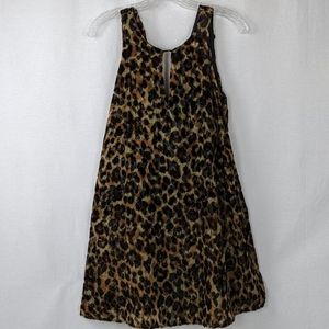 LAVENDAR BROWN  Leopard Print Velvet Textured Dress